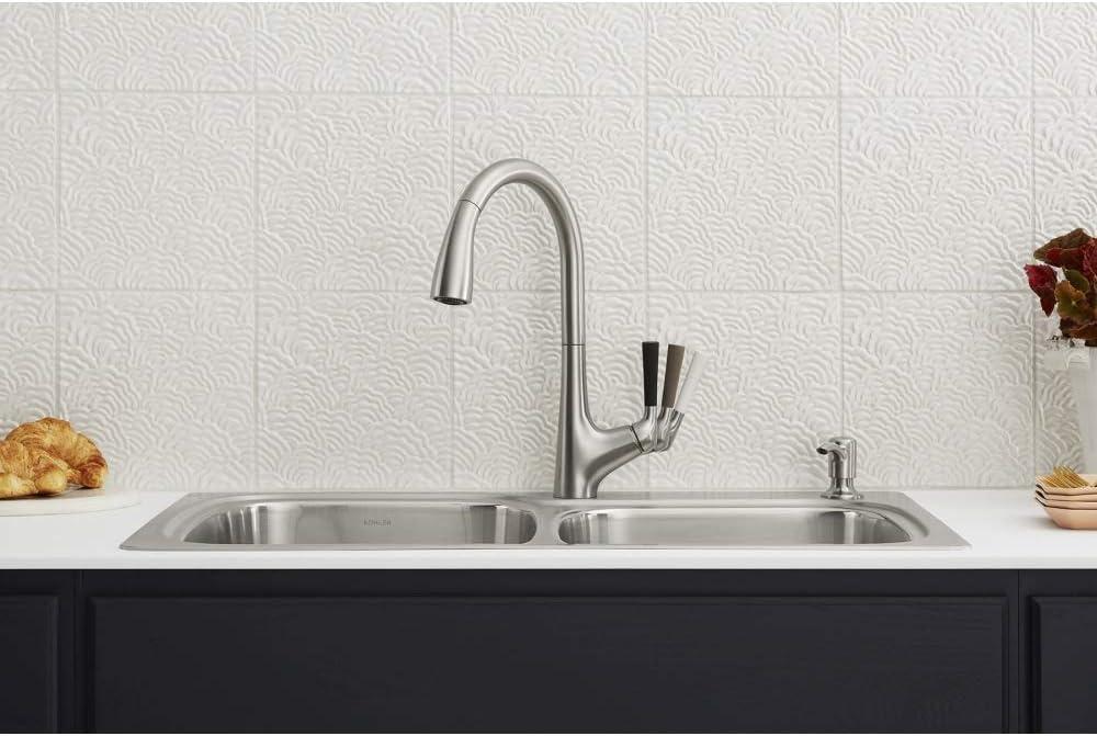 Kohler K-R75791-2PC-NA All-In- One-Kit Kitchen Sink, Brushed Stainless