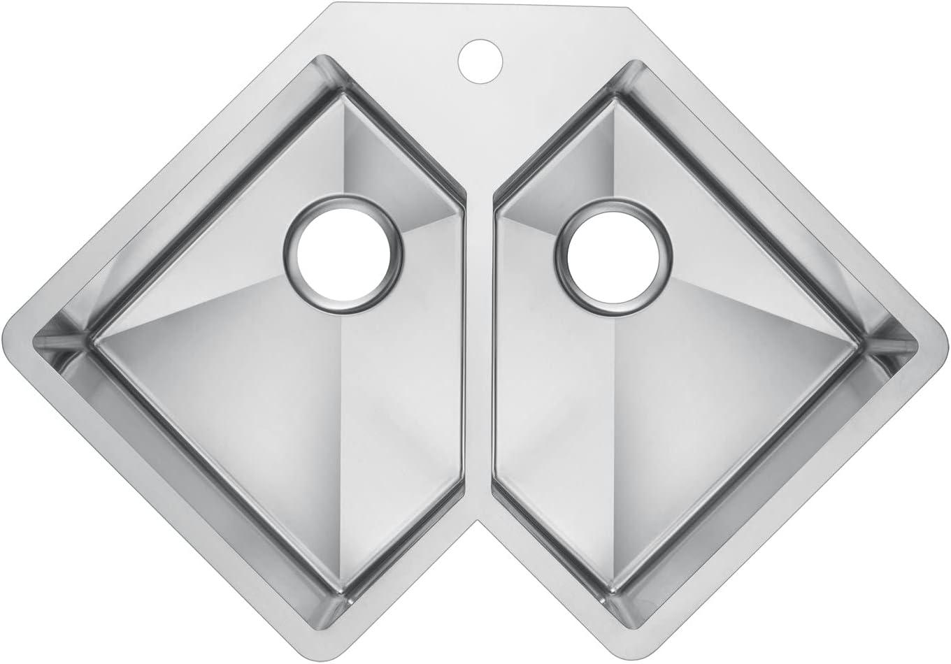 Barclay KSSDB2540-SS Montague 32.75'' L Undermount Double Bowl Stainless Steel Kitchen Sink