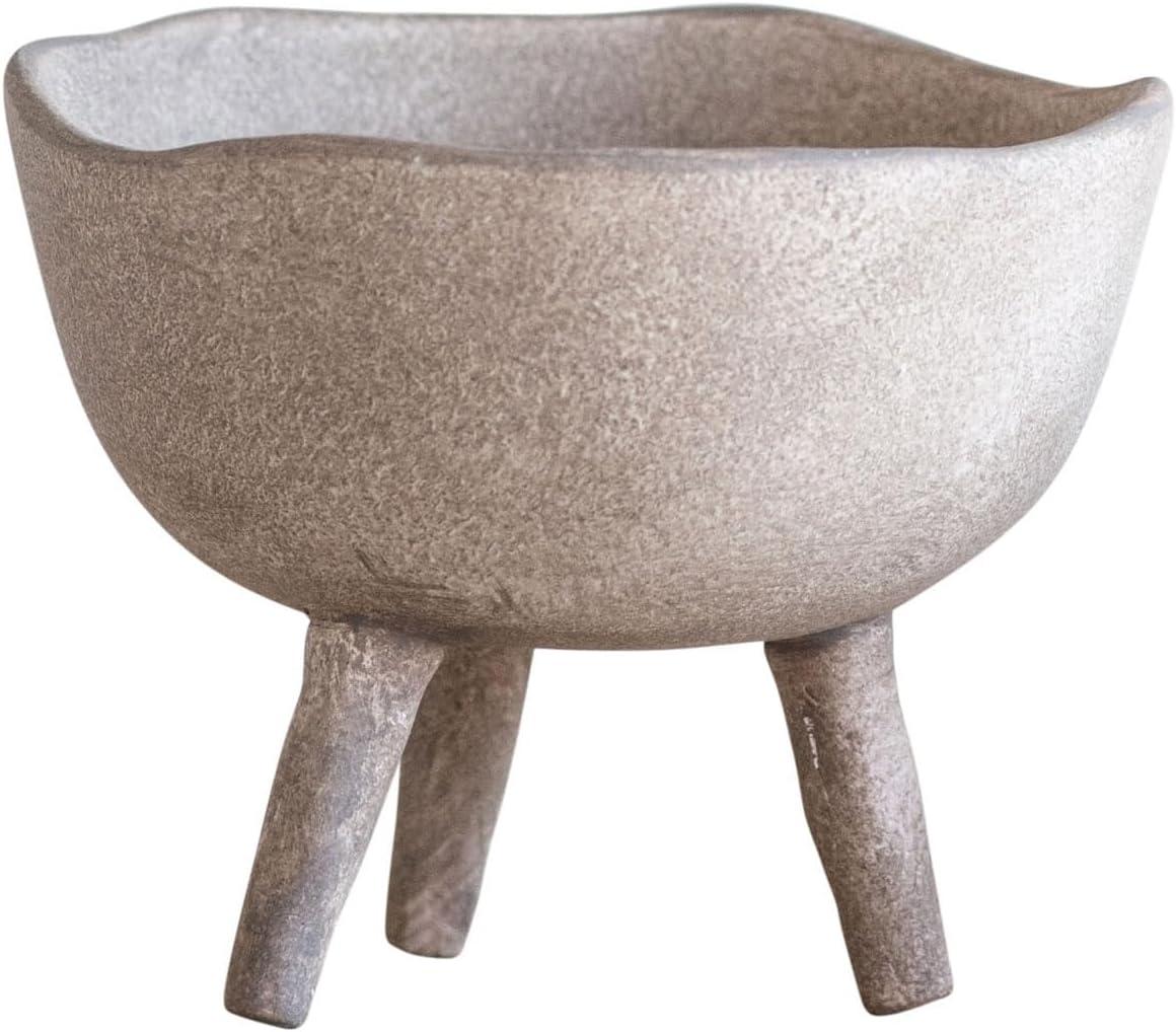 Creative Co-Op Large Matte Taupe Terracotta Footed Planter