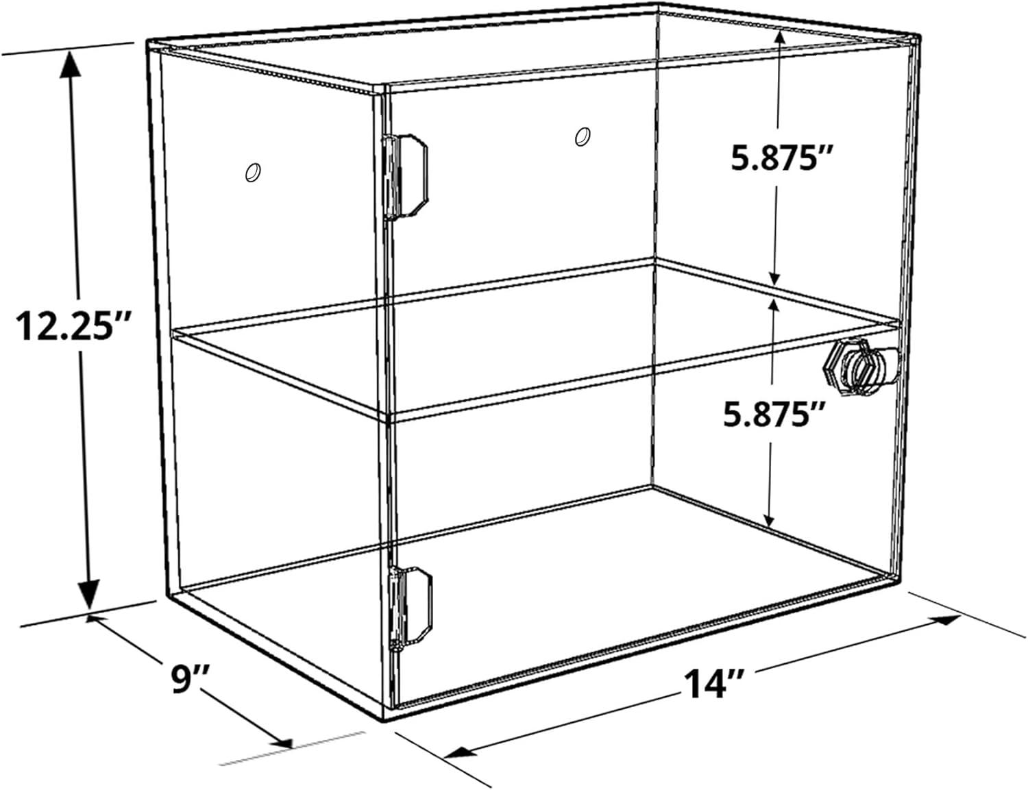 Azar Displays Acrylic Lockbox Countertop Display Case 14" wide