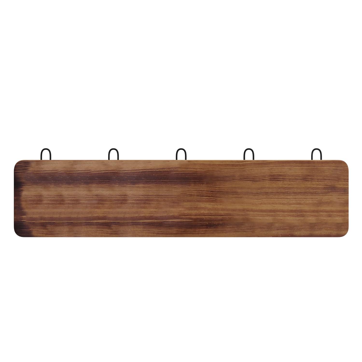 Flash Furniture Daly Rustic Rectangle Wood Coat Rack with Shelf/Storage, Rustic Brown