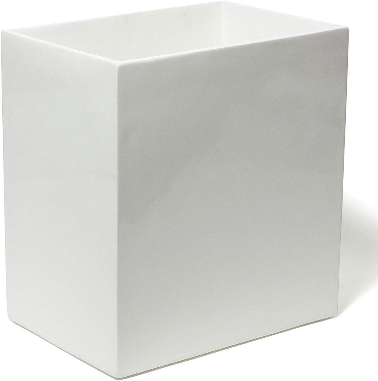 White Lacquer Minimalist Bathroom Wastebasket