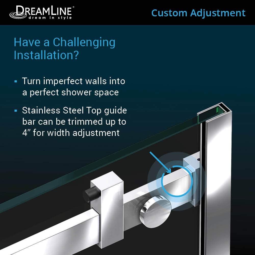 DreamLine Enigma Air 56-60 in. W x 76 in. H Frameless Sliding Shower Door in Satin Black