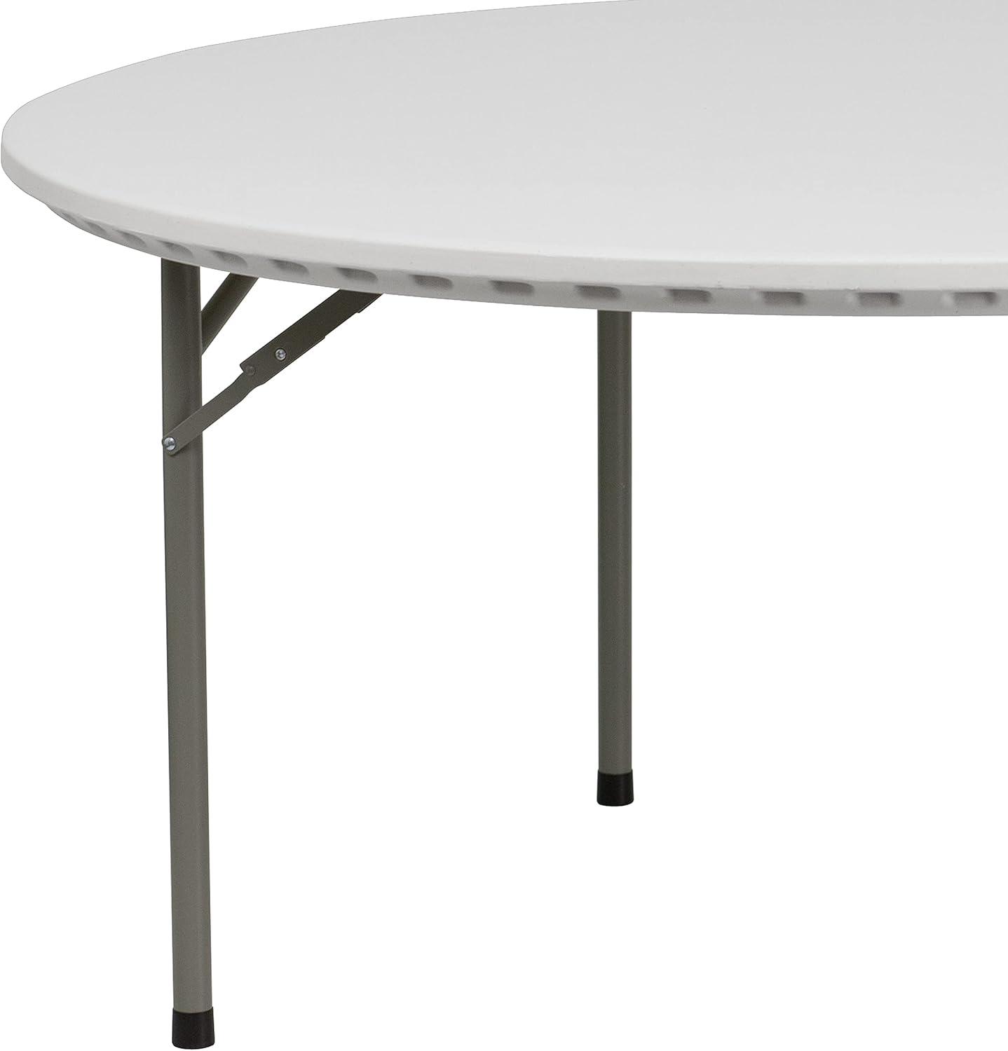 Parker 60" Round Granite White Plastic Event and Party Folding Table