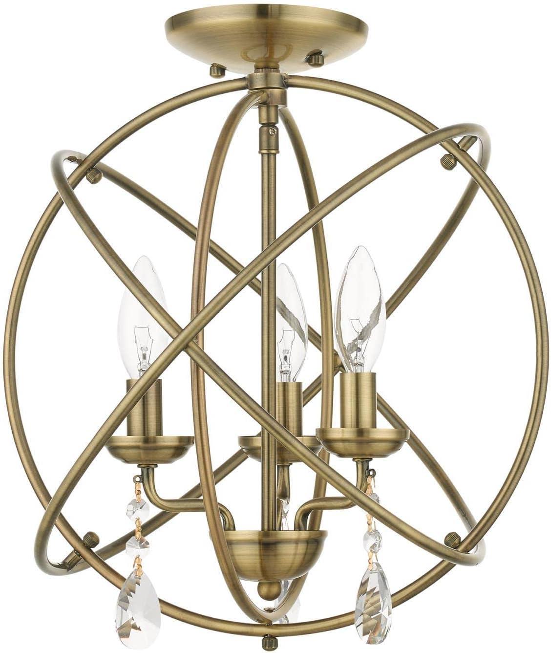 Livex Lighting Aria 3 - Light Chandelier in  Antique Brass