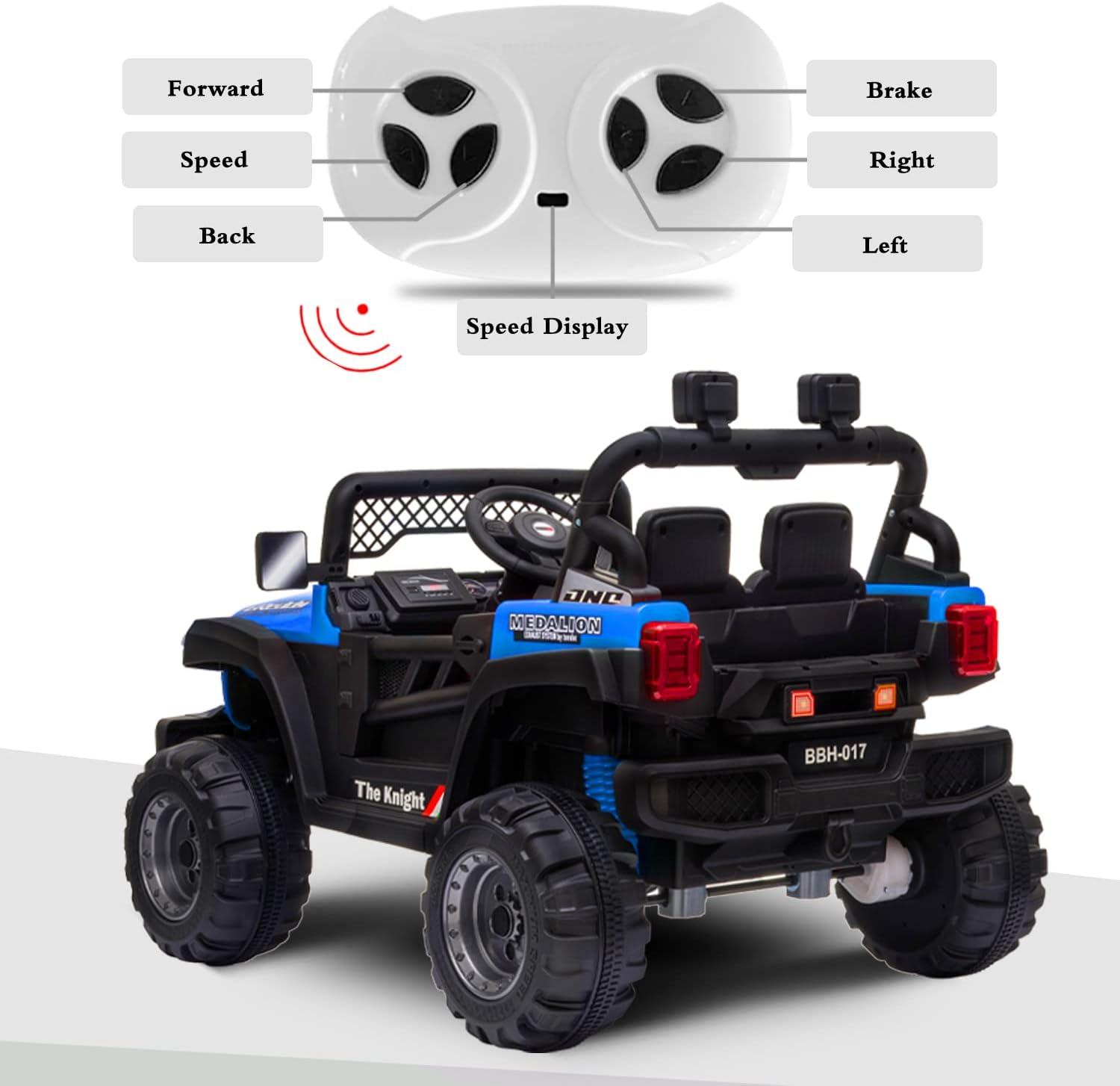 GZXS Bbh-016 Dual Drive 12V 4.5A.H With 2.4G Remote Control Off-Road Vehicle Astm-Certified For 3-6 Years Kids ，Blue