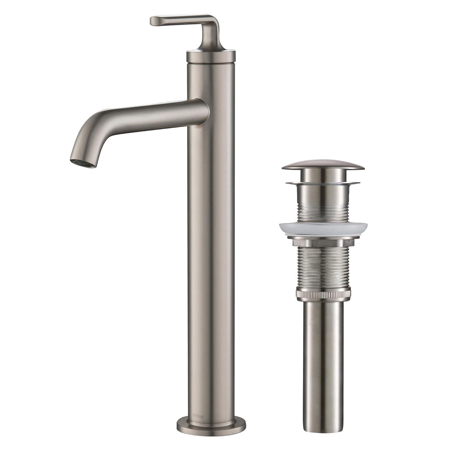 Ramus Single Handle Vessel Sink Bathroom Faucet with Drain Assembly