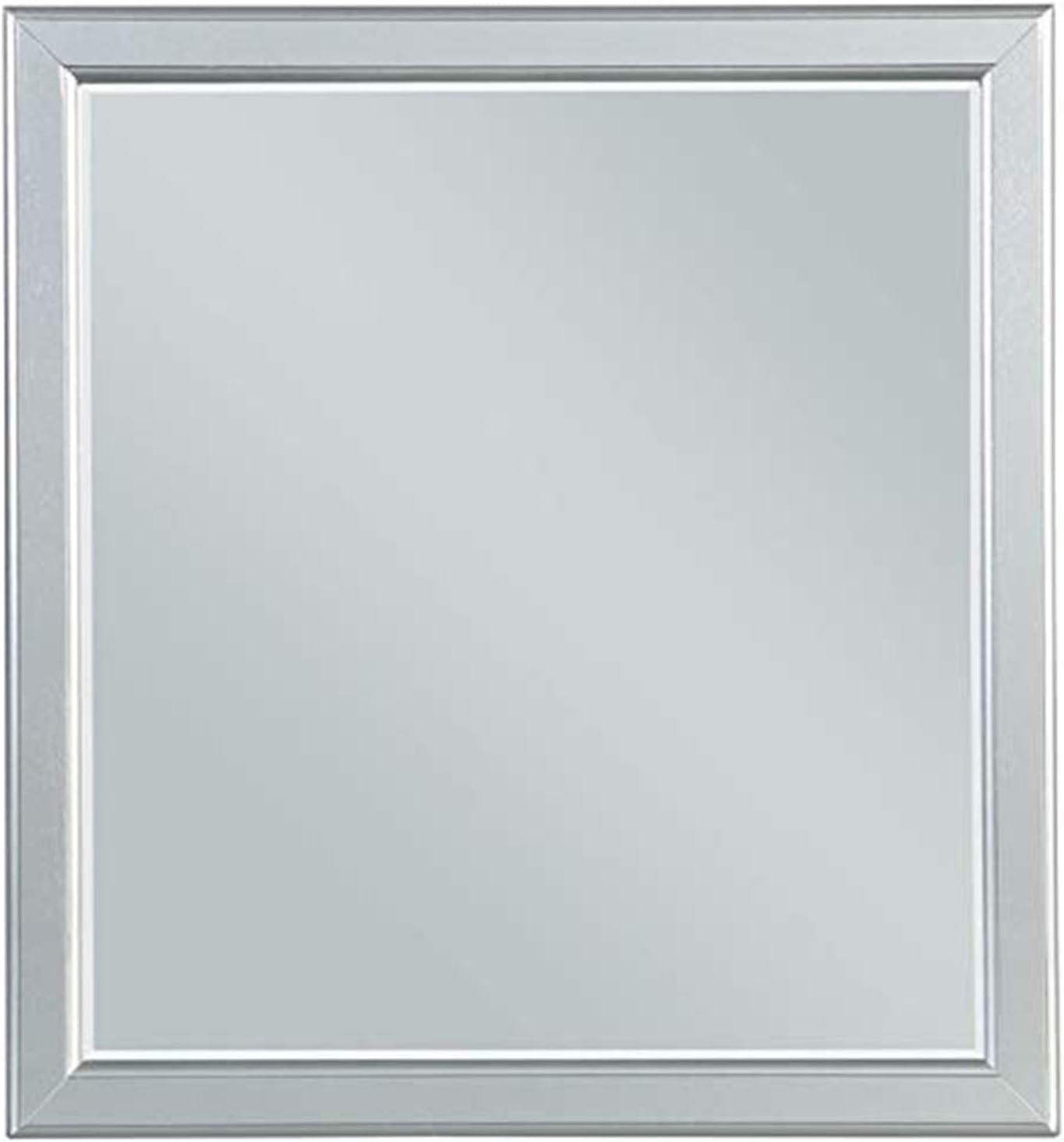 Elegant Platinum Finish Louis Philippe III Full-Length Dresser Mirror