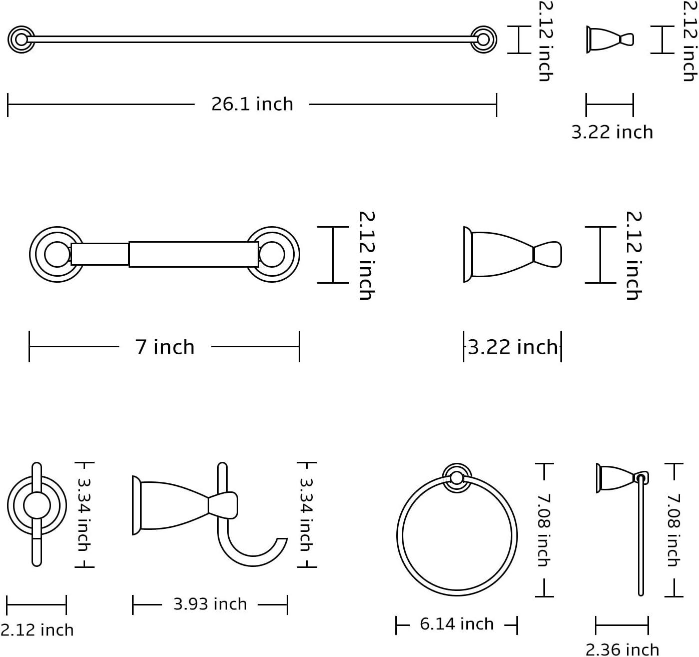 Beloky JA22F9 4 - Piece Bathroom Hardware Set