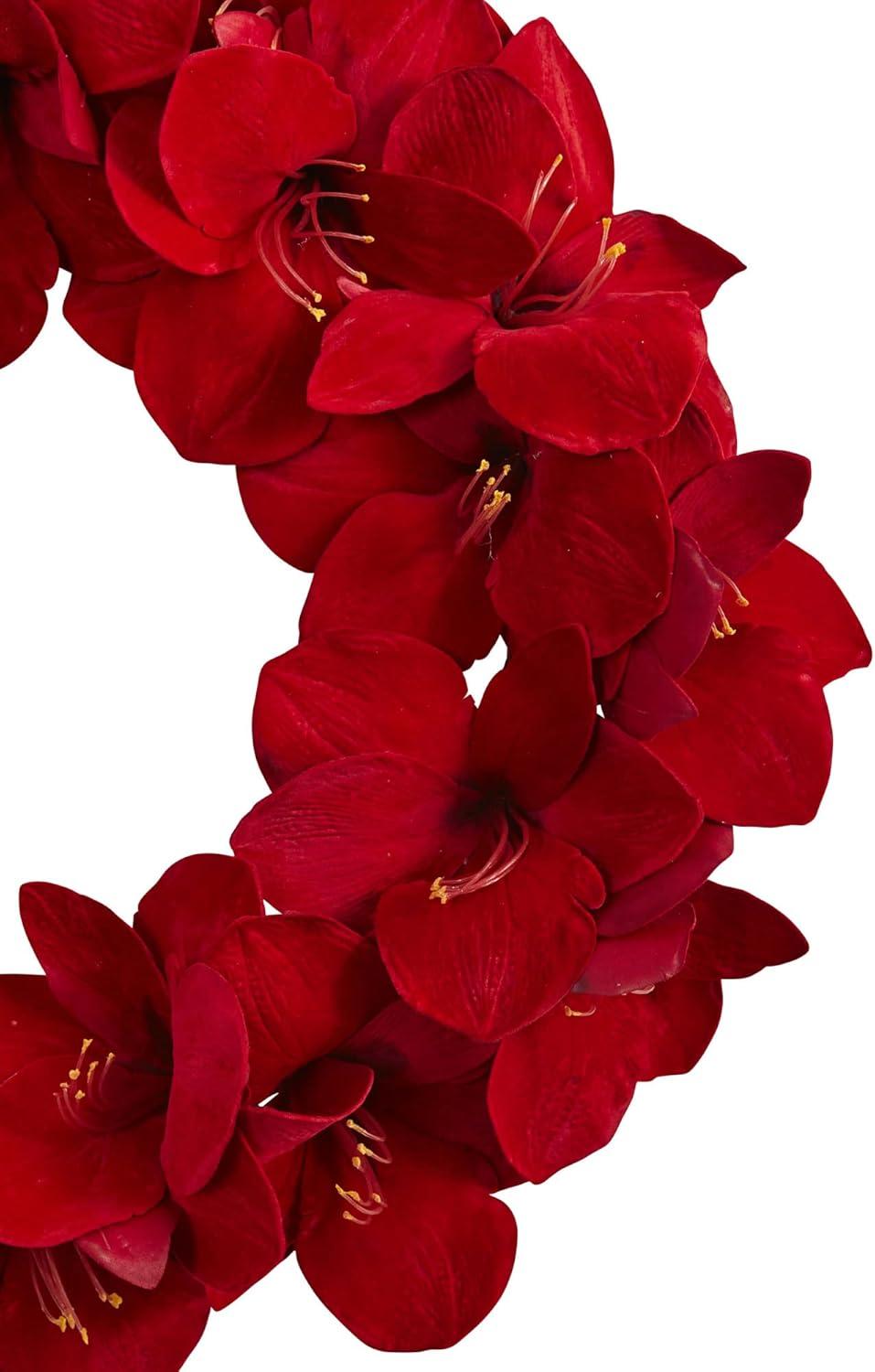 Nearly Natural 22” Amaryllis Wreath