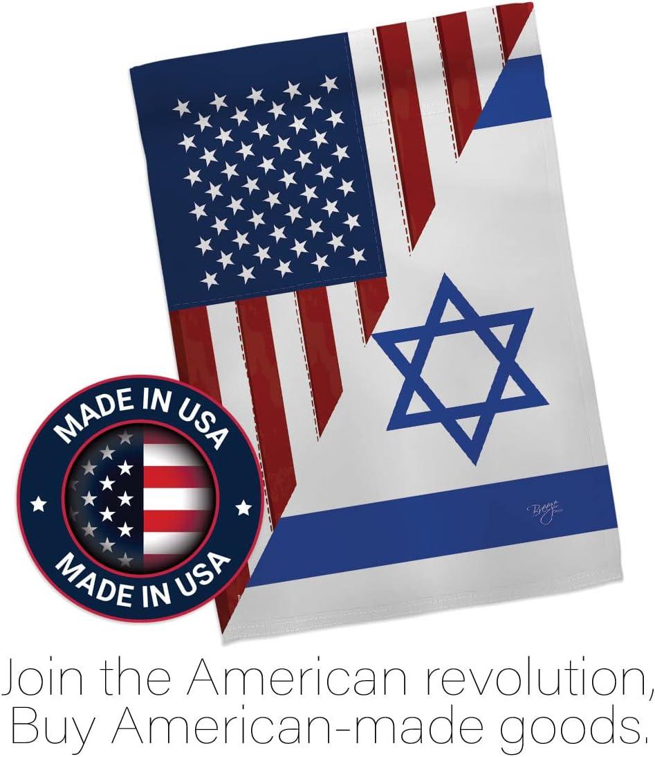 Patriotic US-Israel Friendship Double-Sided House Flag Set