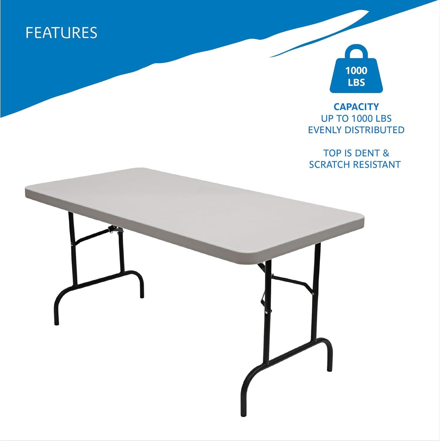 Platinum 30" x 60" High-Density Polyethylene Folding Table