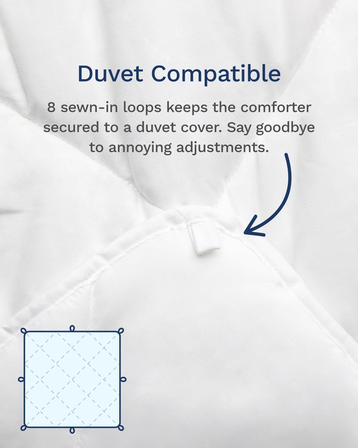 Twin XL White Reversible Microfiber Quilted Comforter