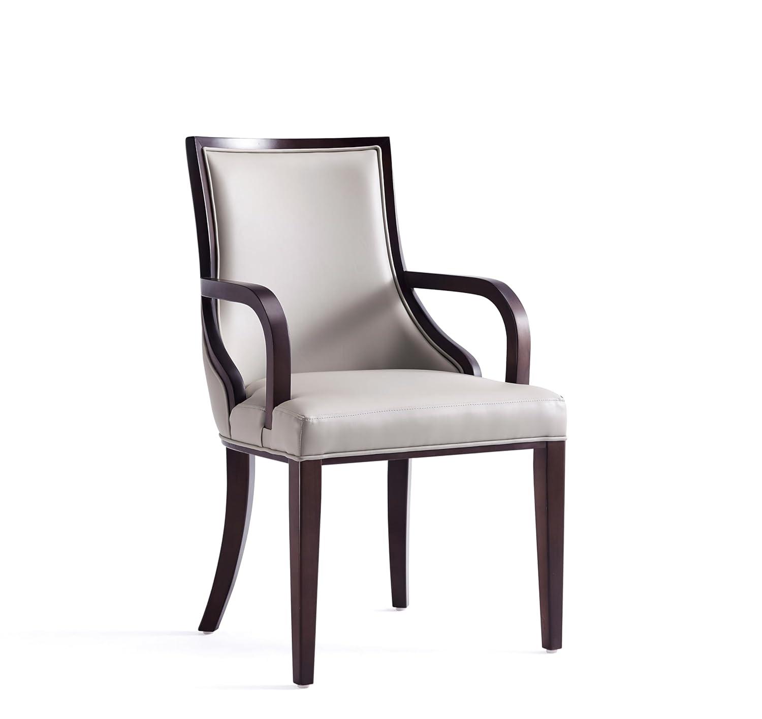 Manhattan Comfort Grand 18.5" Faux Leather Dining Chair in Gray (Set of 4)