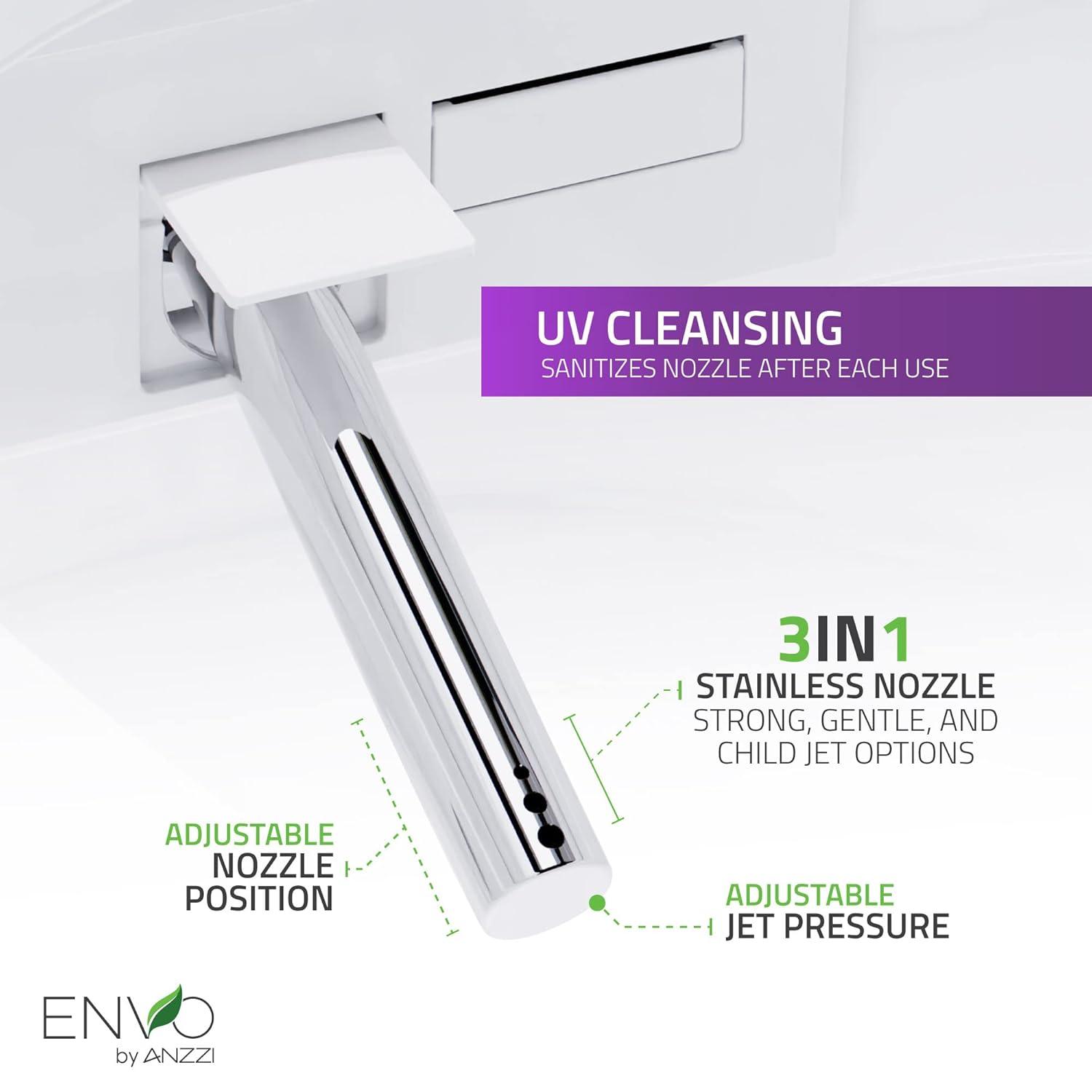 Swcorp TL-STFF950WH Envo Echo Elongated Smart Toilet Bidet in White with Auto Open, Auto Close, Auto Flush & Heated Seat
