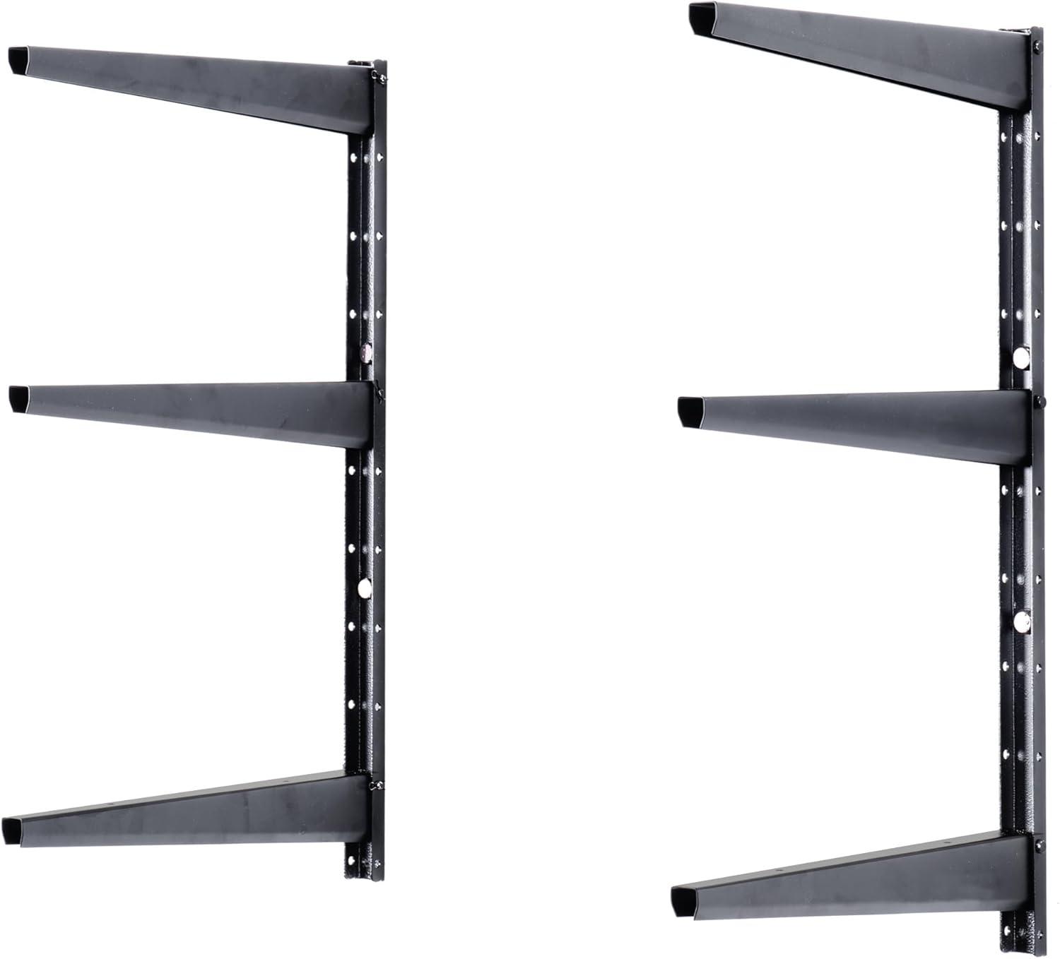 Minimalistic Black Shelf Brackets by Delta Cycle, Set of 6 Fully Adjustable 12-inch Heavy Duty Shelf Brackets, Holds Up to 480 lbs, Modern Shelf Bracket for Wood Shelves