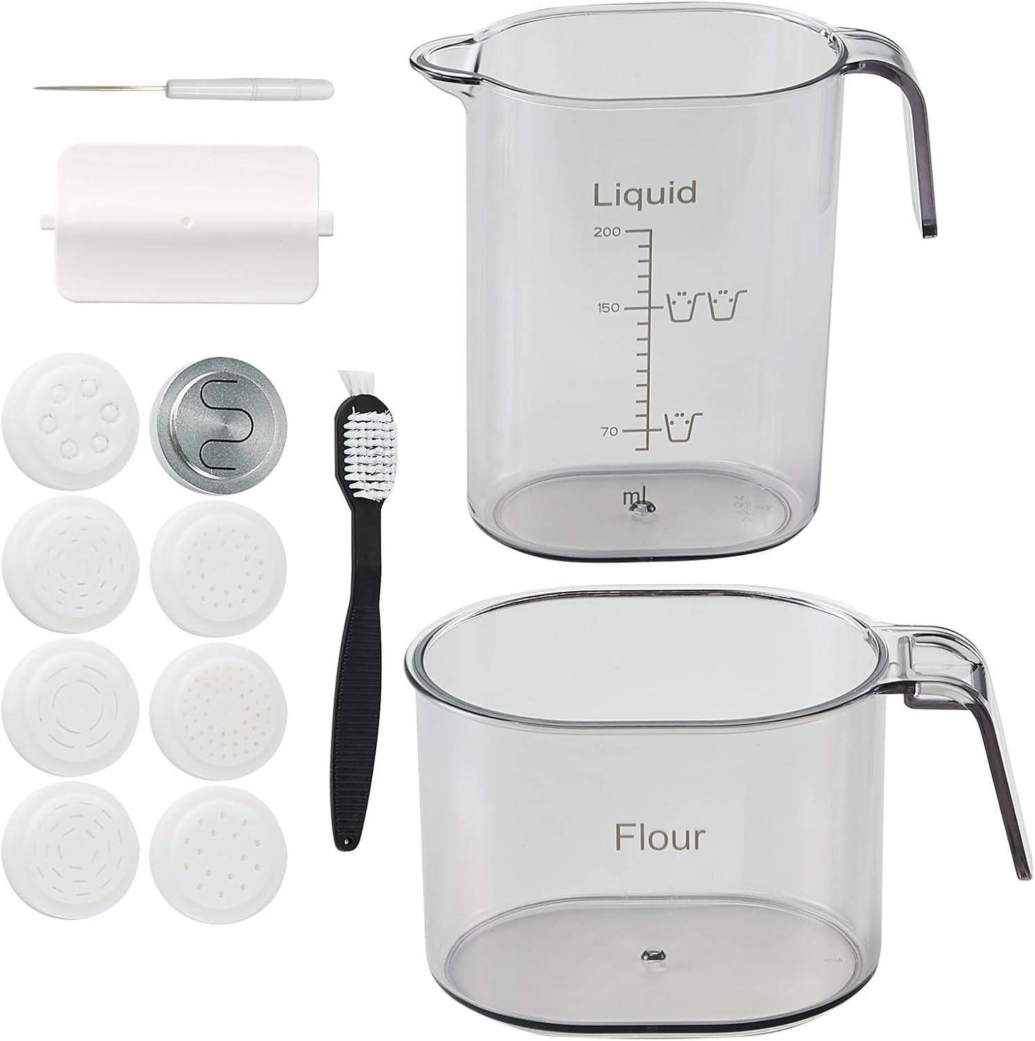 VEVOR Electric Pasta Maker, 150W Automatic Noodle Maker Machine with 8 Pasta Shapes, 4 Intelligent Modes, 500g Flour Capacity Pasta Maker Machine with Measuring Cups, Cleaning Brush for Home Kitchen