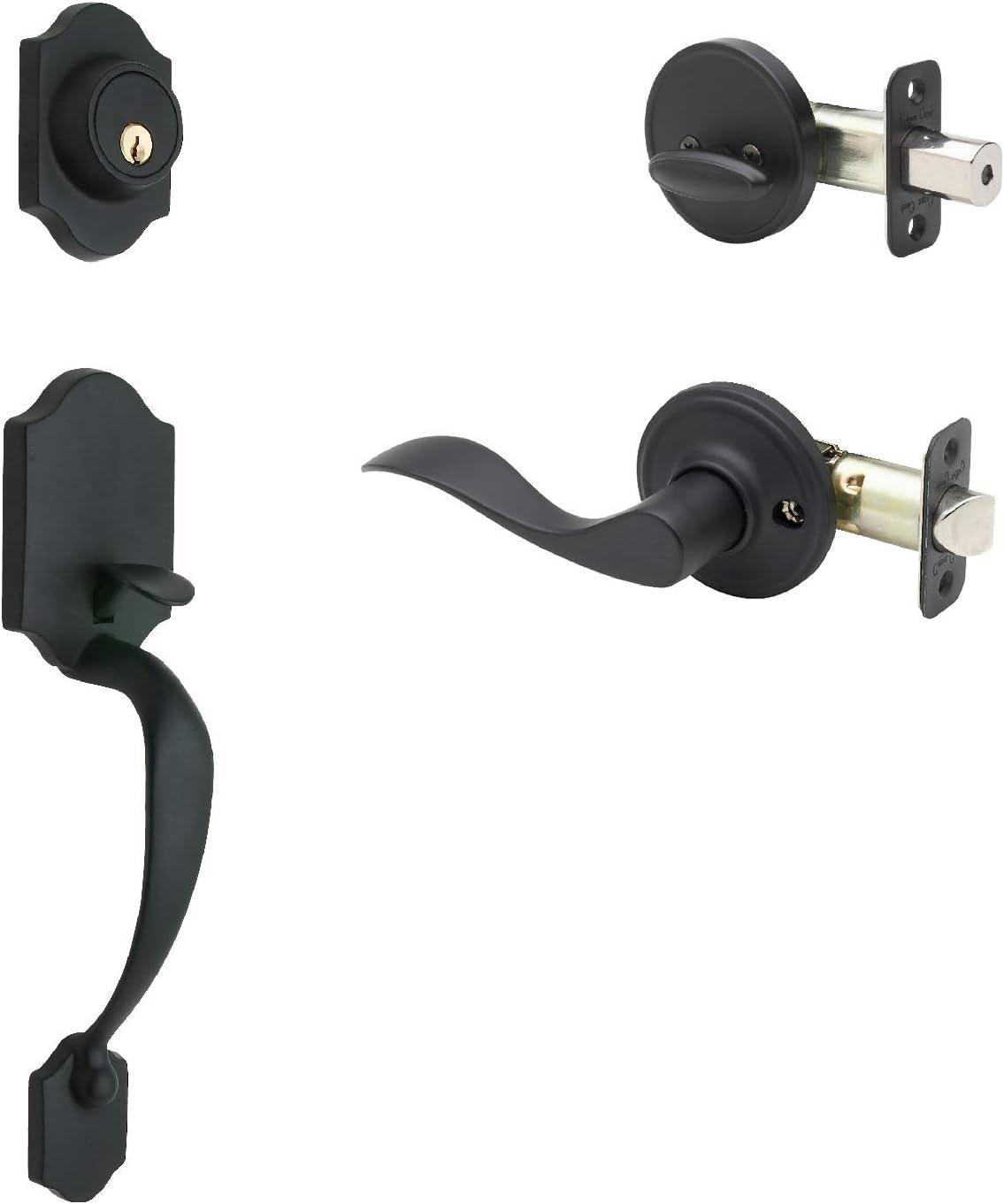 Copper Creek Copper Creek Handleset with Single Cylinder Deadbolt and Copper Creek Door Lever and Colonial Rosette