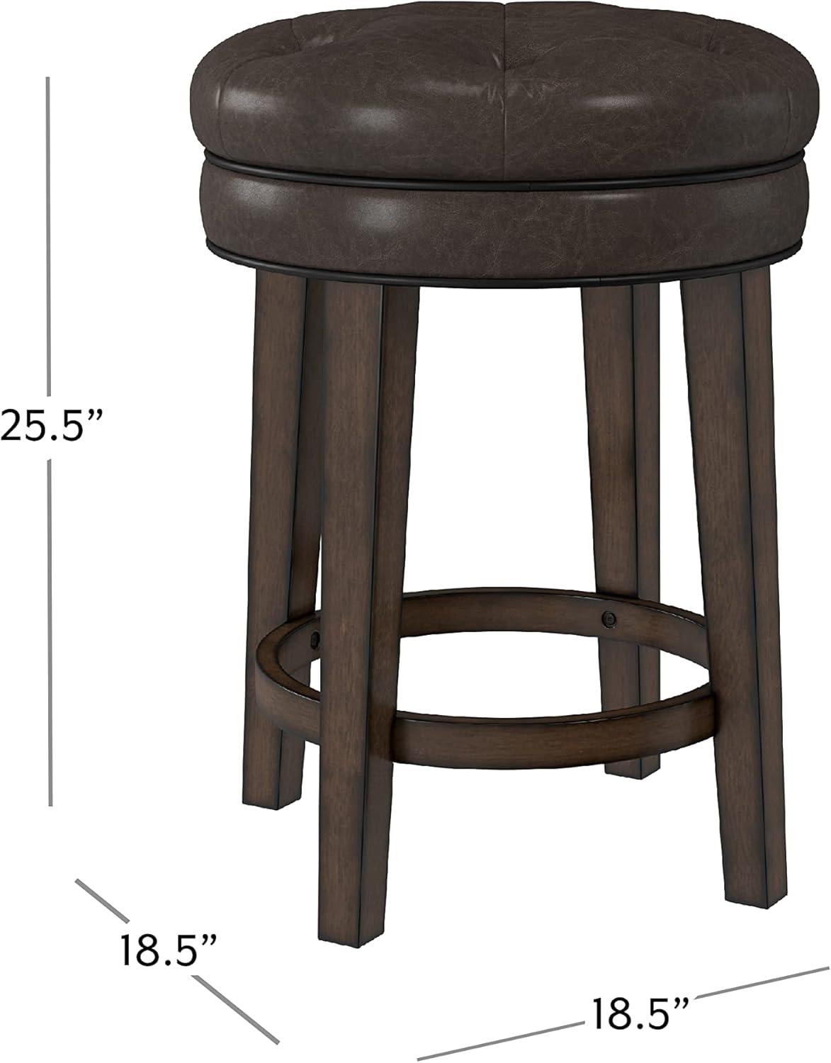 25.5" Krauss Wood Backless Swivel Counter Height Barstool Charcoal Gray - Hillsdale Furniture: Matte Finish, Rubberwood Frame