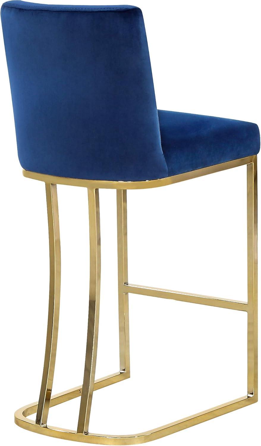 Meridian Furniture Heidi 26"H Velvet Counter Stool in Navy