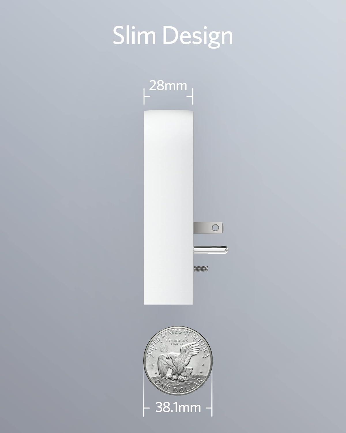 Anker Outlet Extender and USB Wall Charger, 6 Outlets and 2 USB Ports, 20W USB C Power Delivery High-Speed Charging iPhone 15/15 Plus/15 Pro/15 Pro Max, Multi-Plug for Dorm, Home, and Office, White