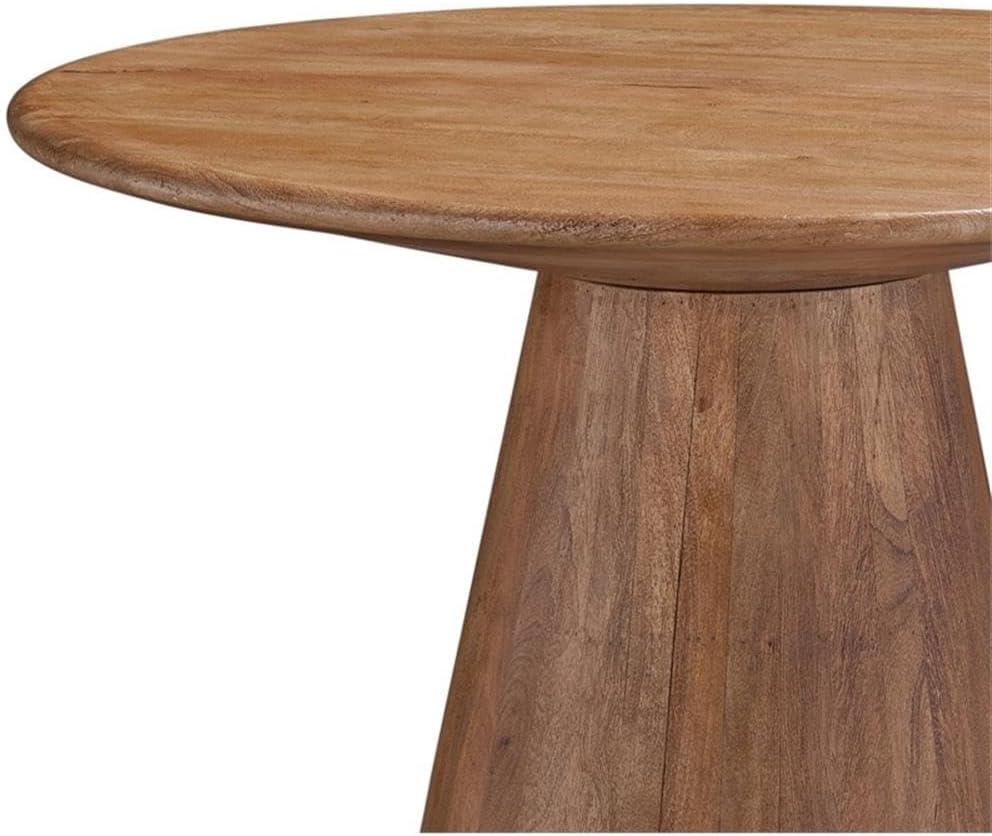 Chestnut Brown Round Mango Wood Dining Table