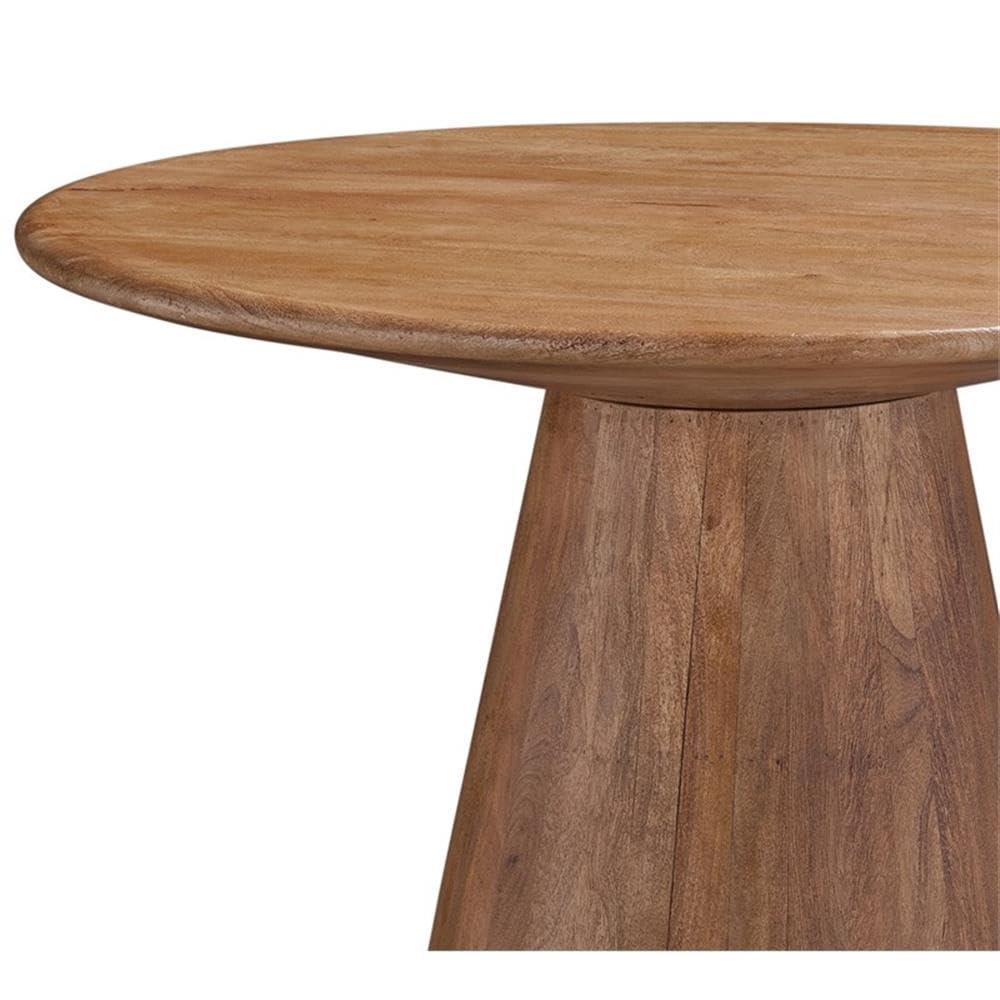 Chestnut Brown Round Mango Wood Dining Table