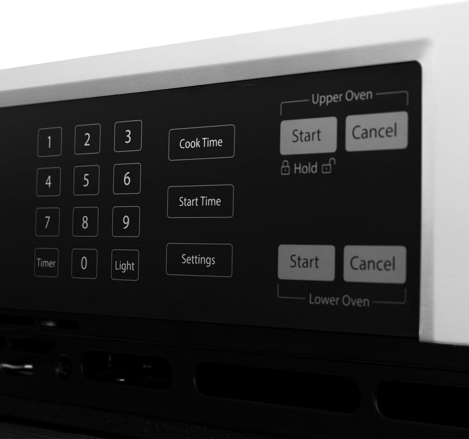 ZLINE 30 in. Autograph Edition Professional True Convection Double Wall Oven with Air Fry and Self Clean in Stainless Steel with White Matte Doors and Champagne Bronze Handles (WADZ-WM-30-CB)