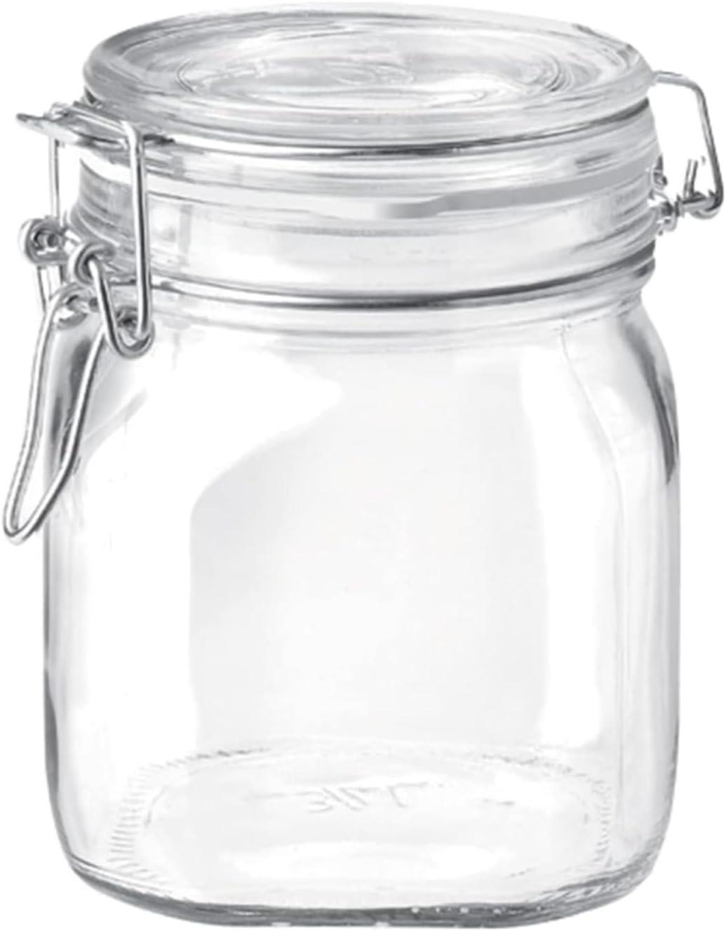 Bormioli Rocco Fido 5L Glass Jar - 169oz Airtight Storage with Metal Clamp & Rubber Gasket - Great for Kitchen Organization, Made in Italy
