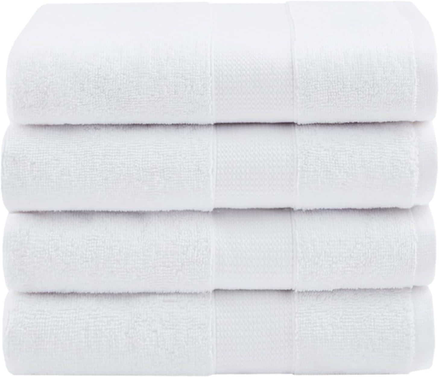 Ixir 4 Pieces Bath Towel Set for Bathroom, Turkish Towels 100% Cotton 27x54 in Extra Large Bath Towels 4-Pack, Bathroom Shower Towels, White