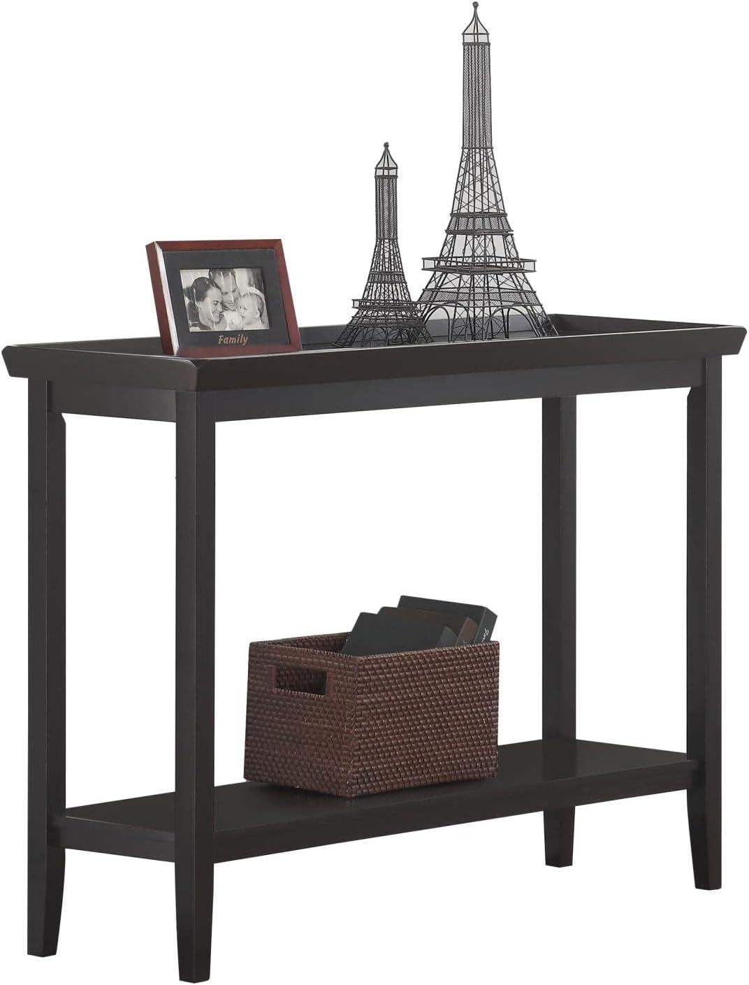 Convenience Concepts Ledgewood Console Table with Shelf, Black