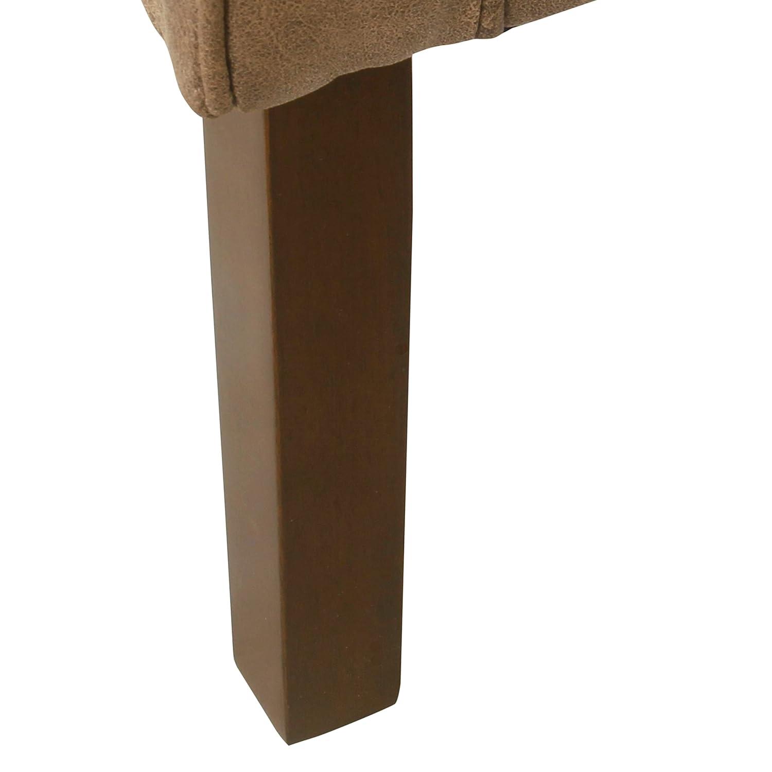 Modern Barrel Accent Chair Brown Faux Leather - HomePop: Upholstered Transitional Seating for Bedroom & Living Room