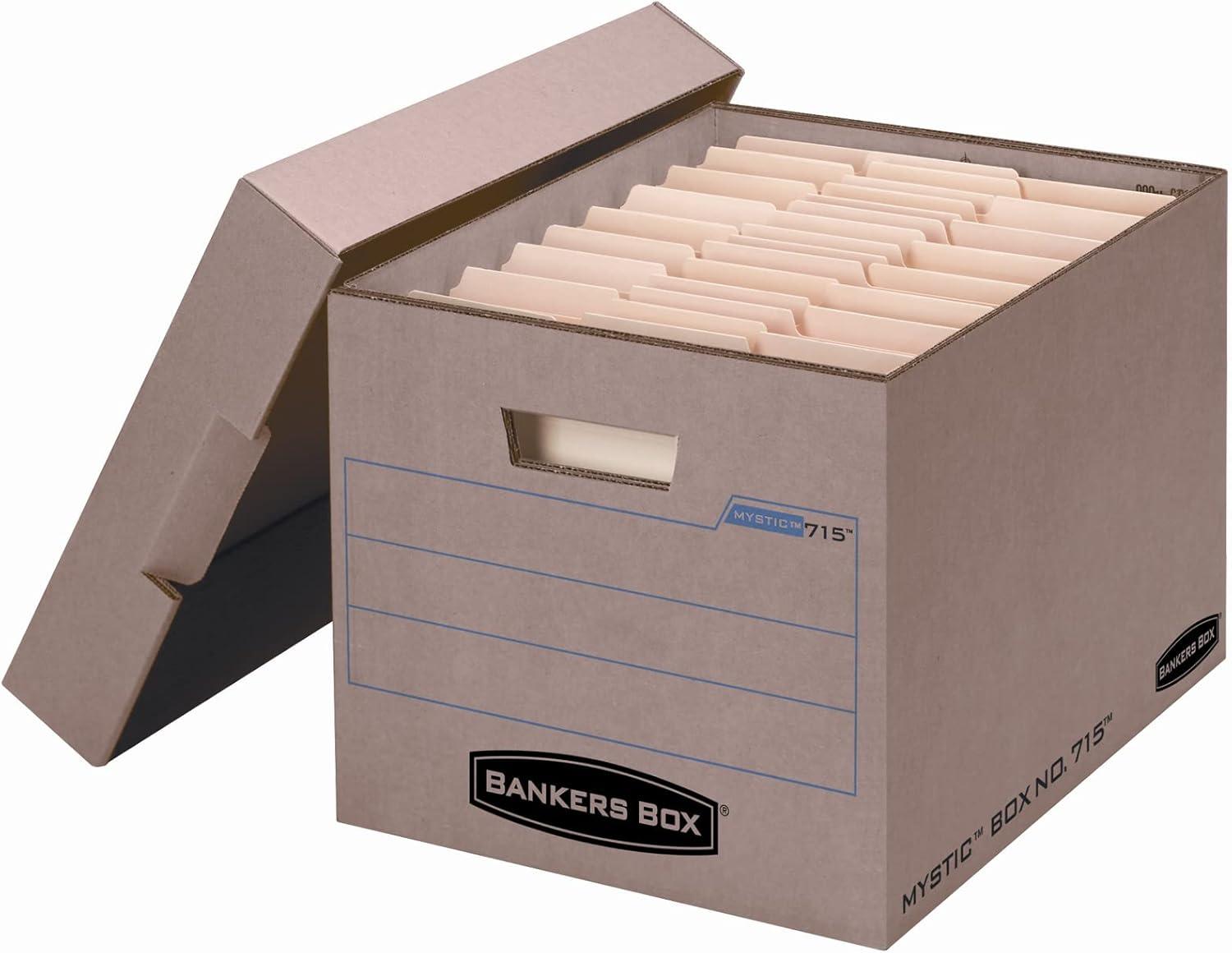 Bankers Box Filing Box, Letter/Legal Files, 13" x 16.25" x 12", Kraft, 25/Carton