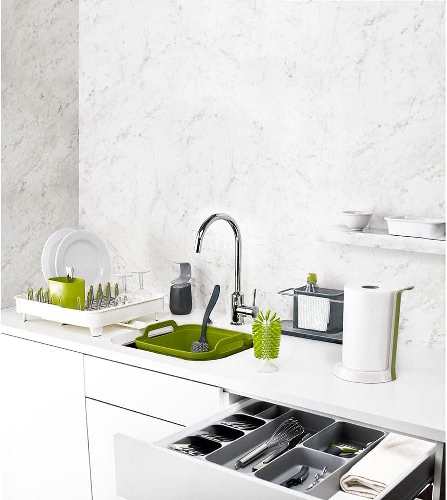 Joseph Joseph DrawerStore Compact Cutlery Organizer- Gray: In-Drawer Flatware Storage with Multiple Compartments