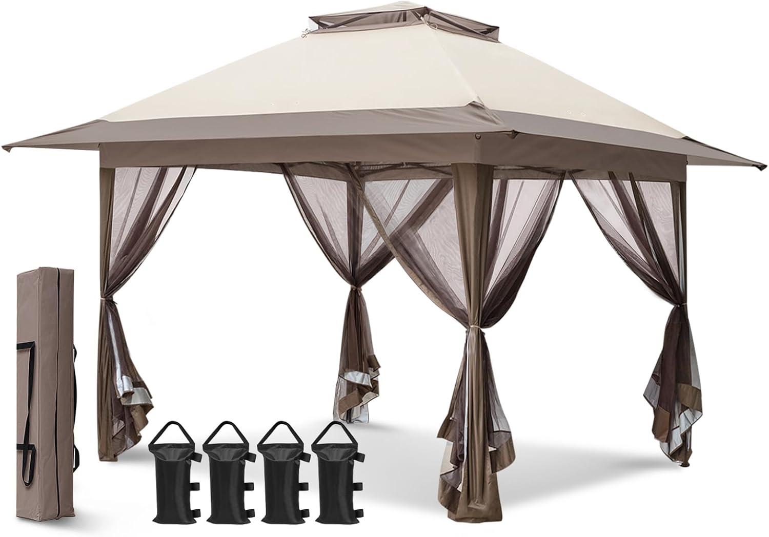 EAGLE PEAK Pop up Patio Gazebo 13 Ft. W x 13 Ft. D Metal Patio