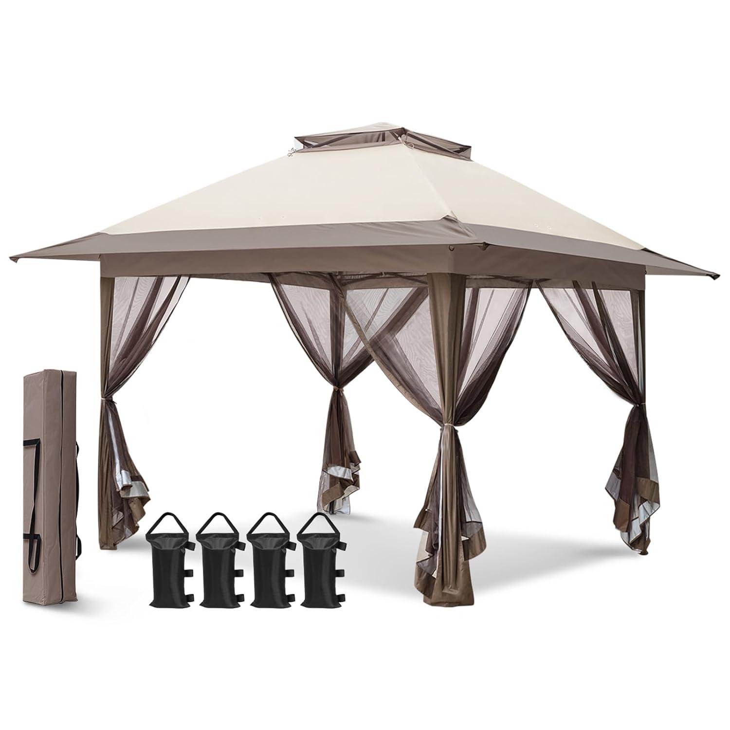 EAGLE PEAK Pop up Patio Gazebo 13 Ft. W x 13 Ft. D Metal Patio