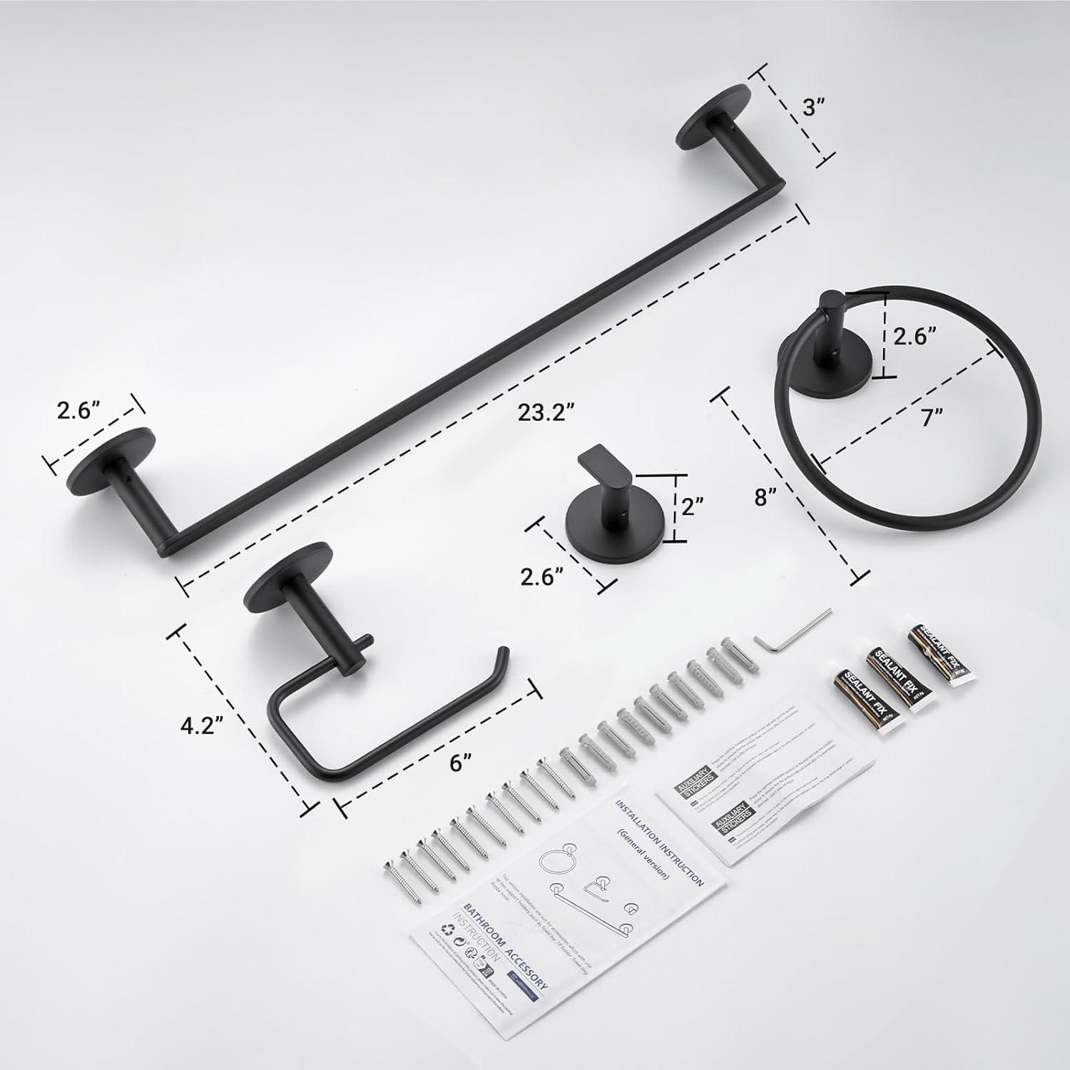 Beloky JA22F9 4 - Piece Bathroom Hardware Set