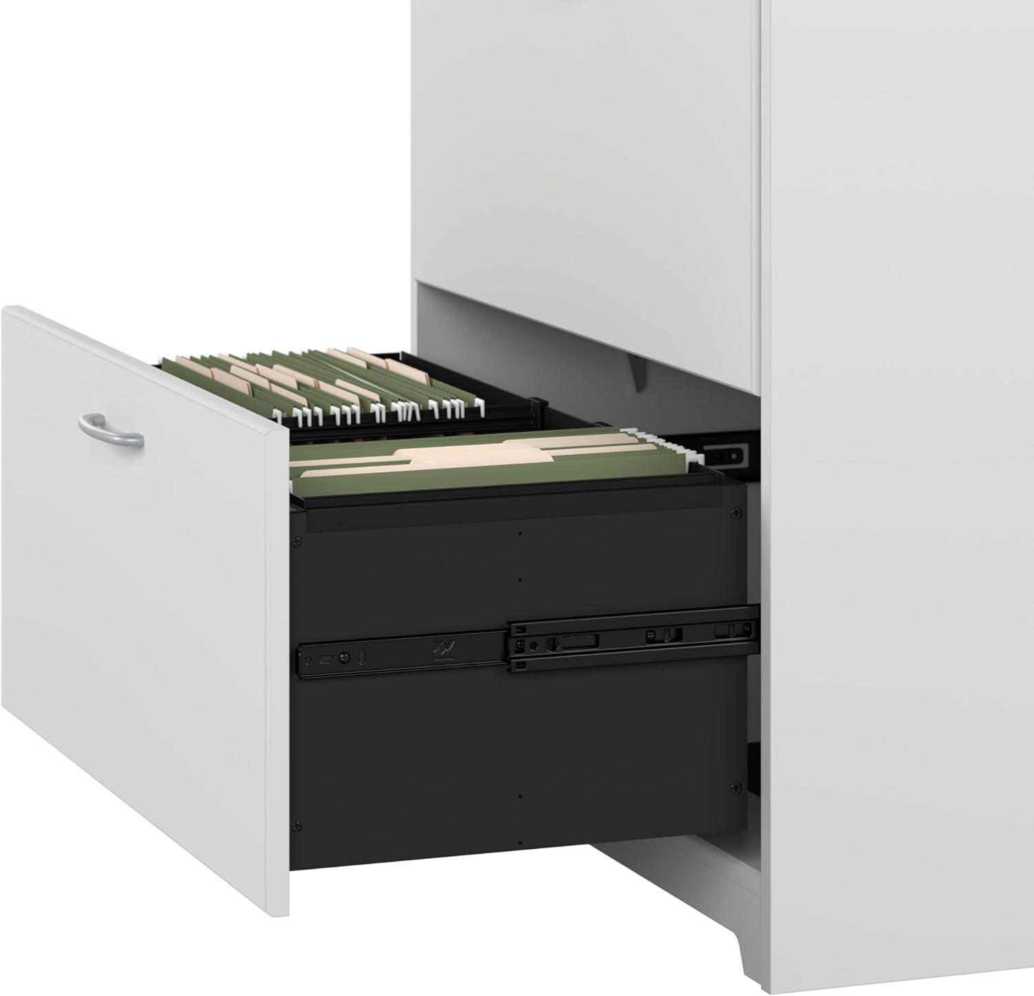 Bush Furniture Cabot Lateral File Cabinet, 2 Drawer, White