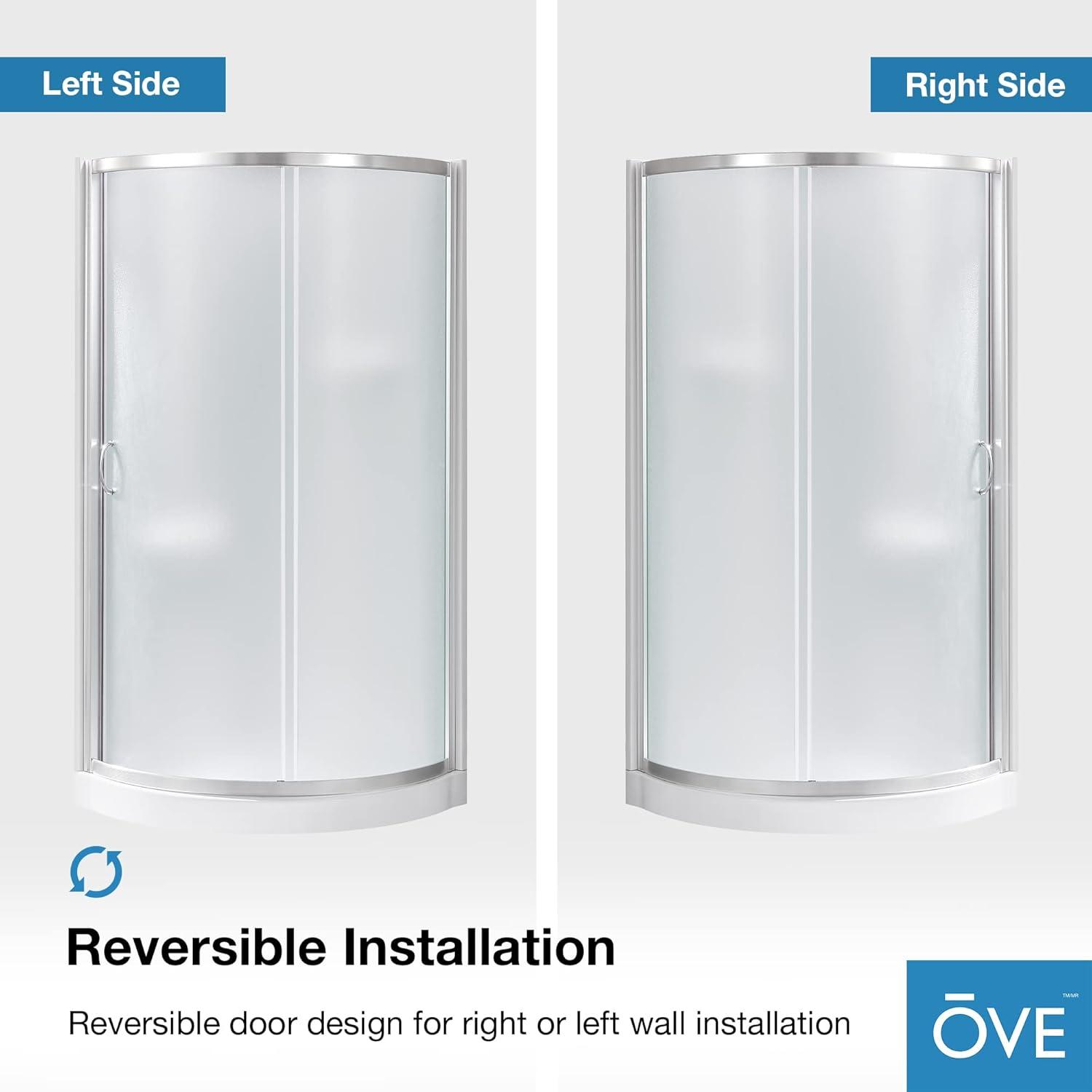 OVE Decors Breeze 33 in. Round Shower Kit w/ Frosted, Base, Wall