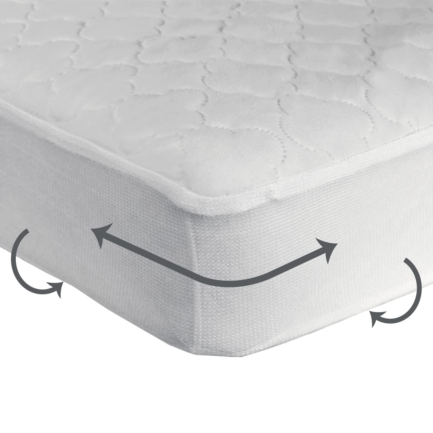 Sealy Secure Stay Waterproof Mattress Pads, Crib, White, 2-Pieces, 52" L x 28" W