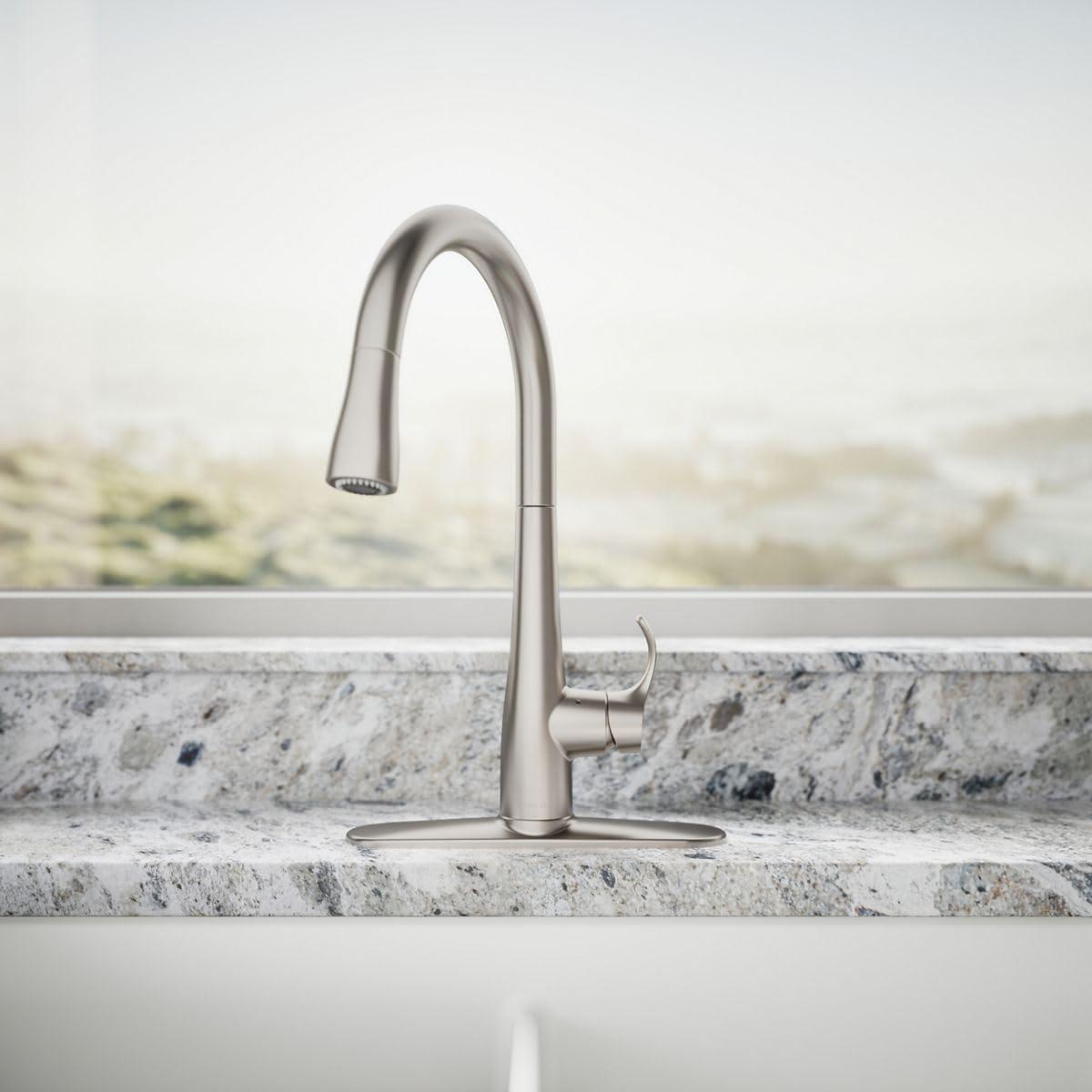 Simplice Touchless Pull-Down Kitchen Sink Faucet with Three-Function Sprayhead