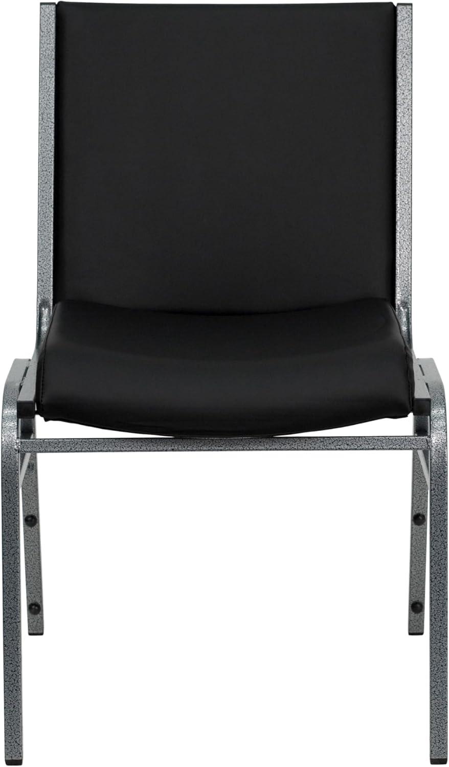 Emma + Oliver Heavy Duty Black Vinyl Stack Chair