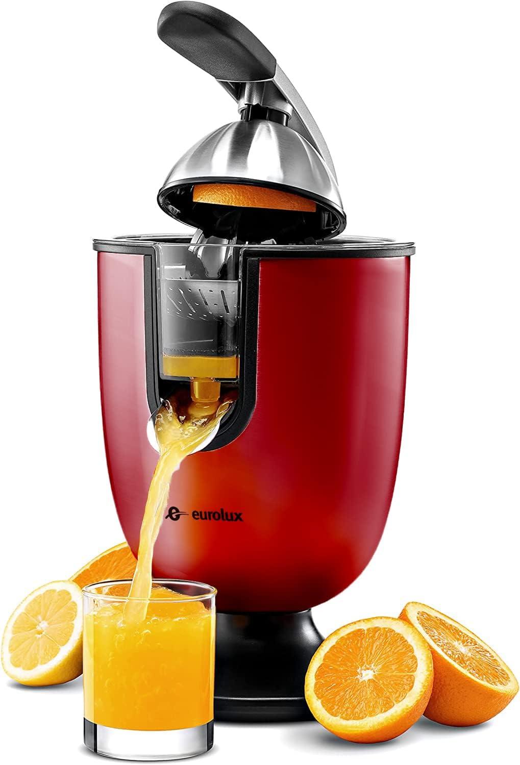 Red Stainless Steel Electric Citrus Juicer with Soft Grip Handle