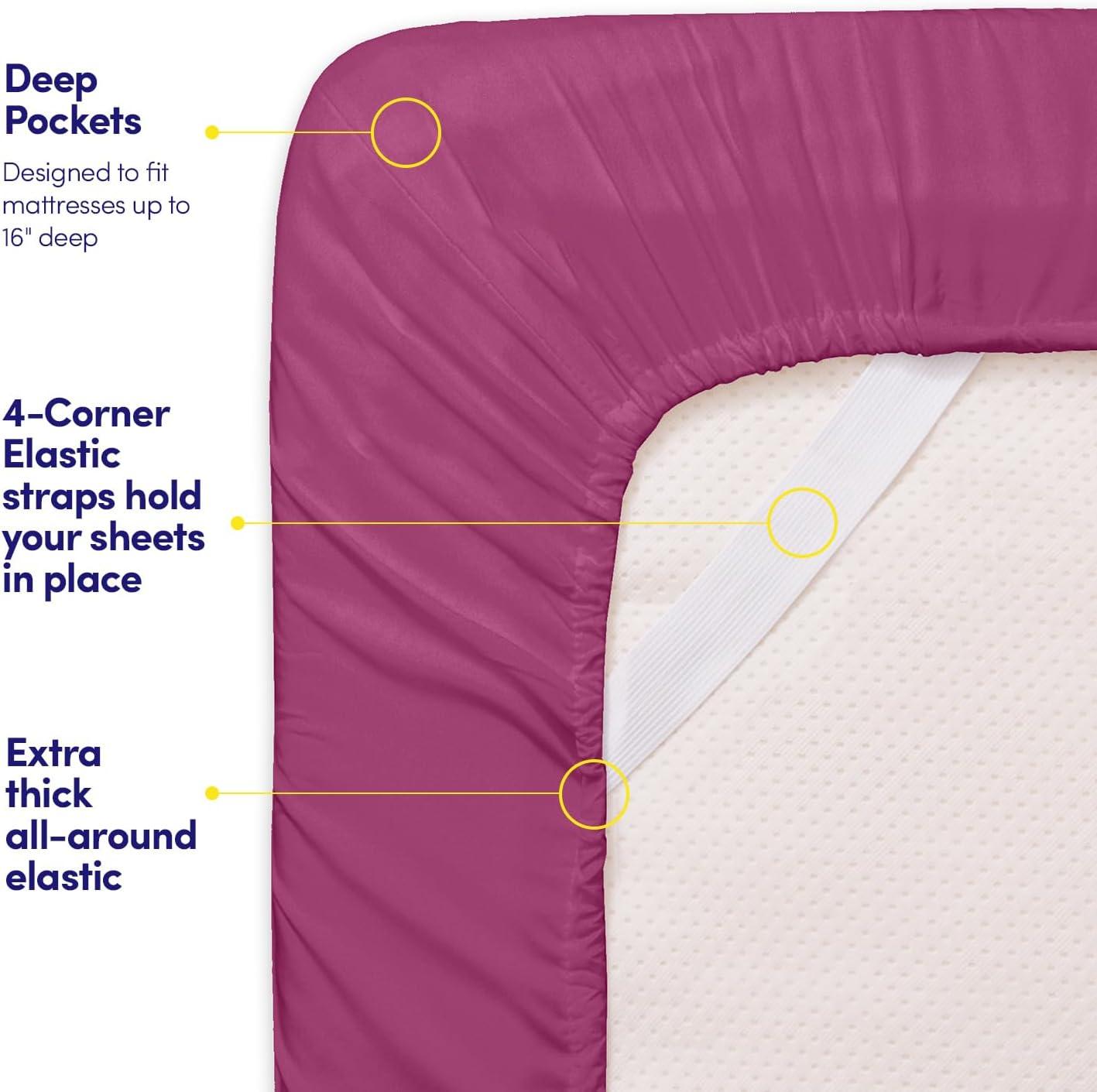 King Ivory Embroidered Deep Pocket Cotton Microfiber Sheet Set