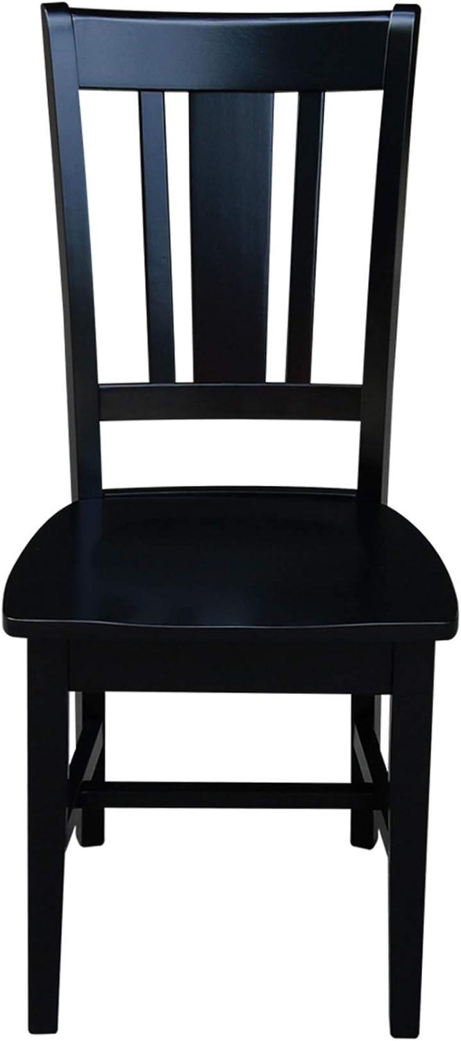 San Remo Elegant Black Solid Hardwood Splatback Dining Chairs (Set of 2)