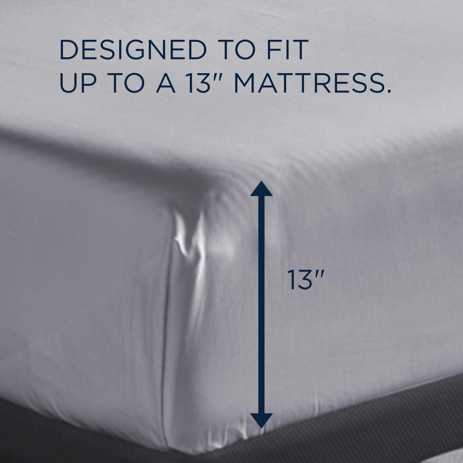 Tempur-Pedic Tempur Classic Cotton Sheet Set Sleepy Silver Mist, Queen, Adult