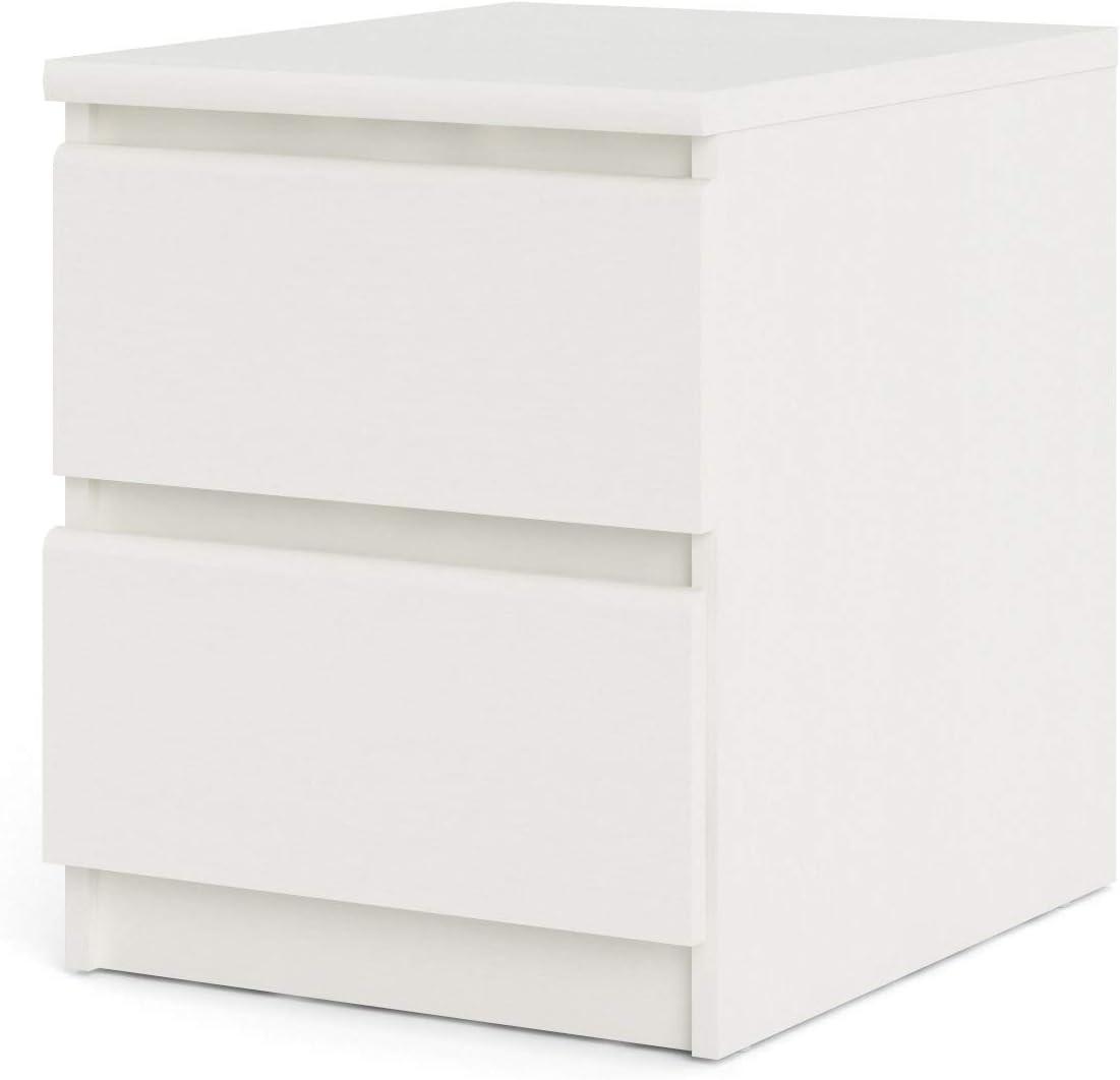 Scottsdale 2 Drawer Nightstand for Bedroom, White Woodgrain