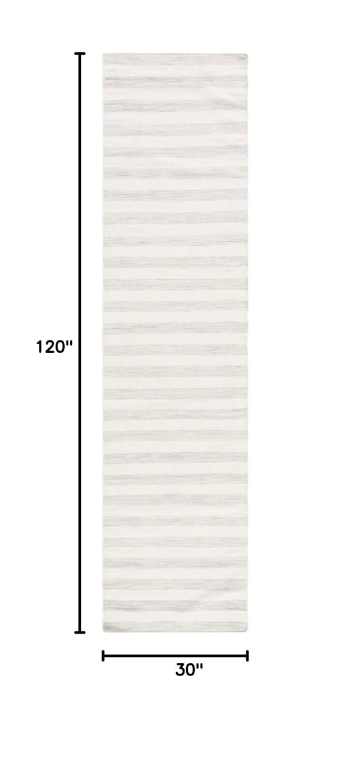 Dhurries DHU575 Hand Woven Runner Rug - Light Blue/Ivory - 2'6"x10' - Safavieh.