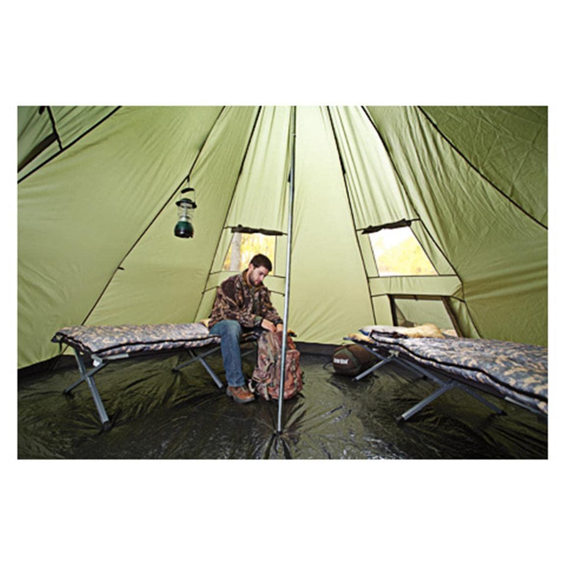 Green 14' x 14' Polyester Teepee Tent with Vestibule