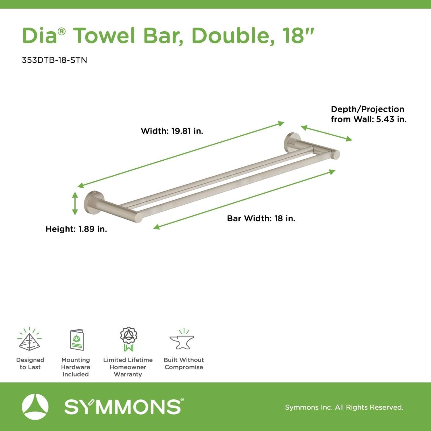 Symmons Dia 18" Wall Mounted Double Towel Bar 353DTB-18-BBZ